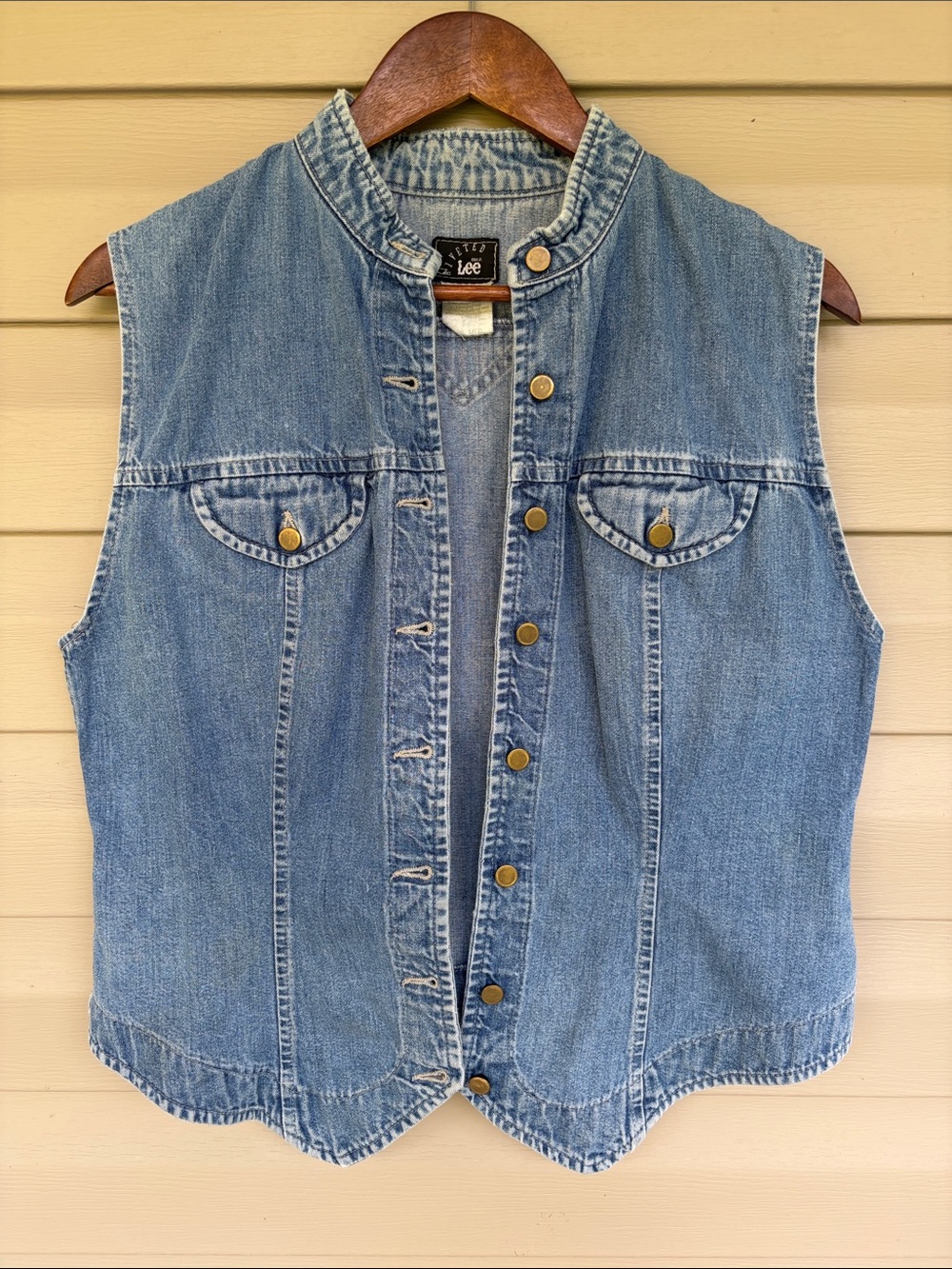 Vintage Lee “The Brand That Fits” Denim Vest Western Americana